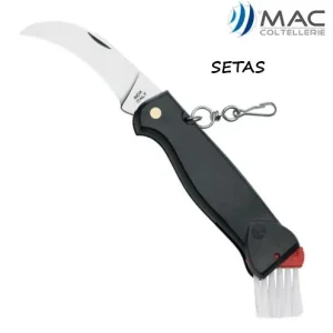 Navaja ESPECIAL SETAS–hoja curvada y cepillo– inox- 18cm