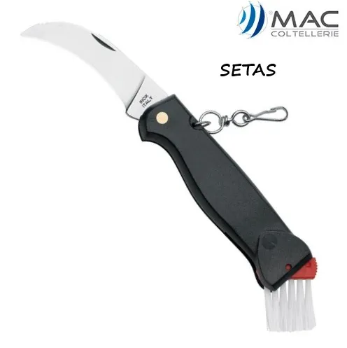 Navaja ESPECIAL SETAS–hoja curvada y cepillo– inox- 18cm - Imagen 2