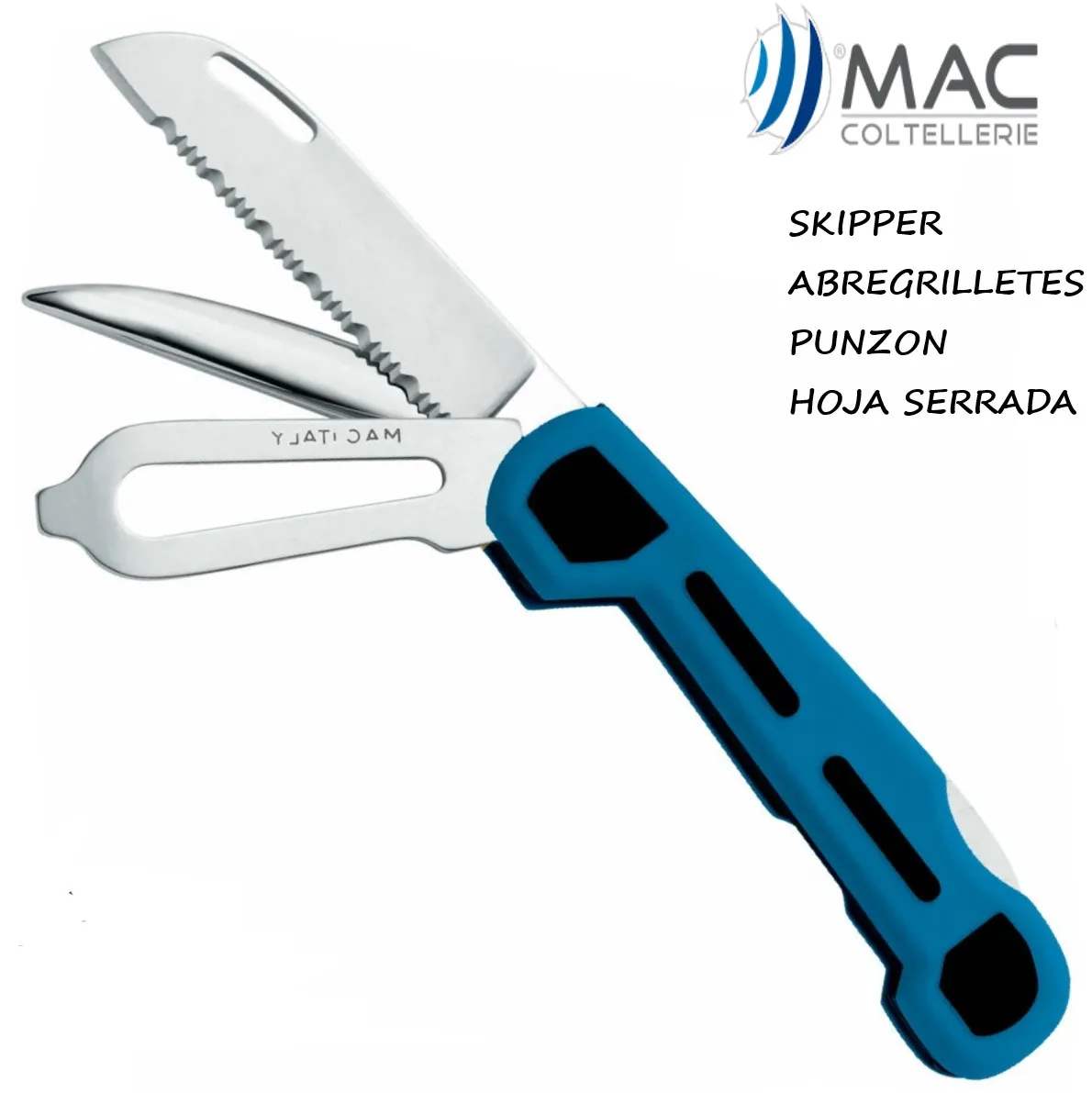 Navaja SKIPPER -abregrilletes-punzon- inox-19cm - Imagen 2