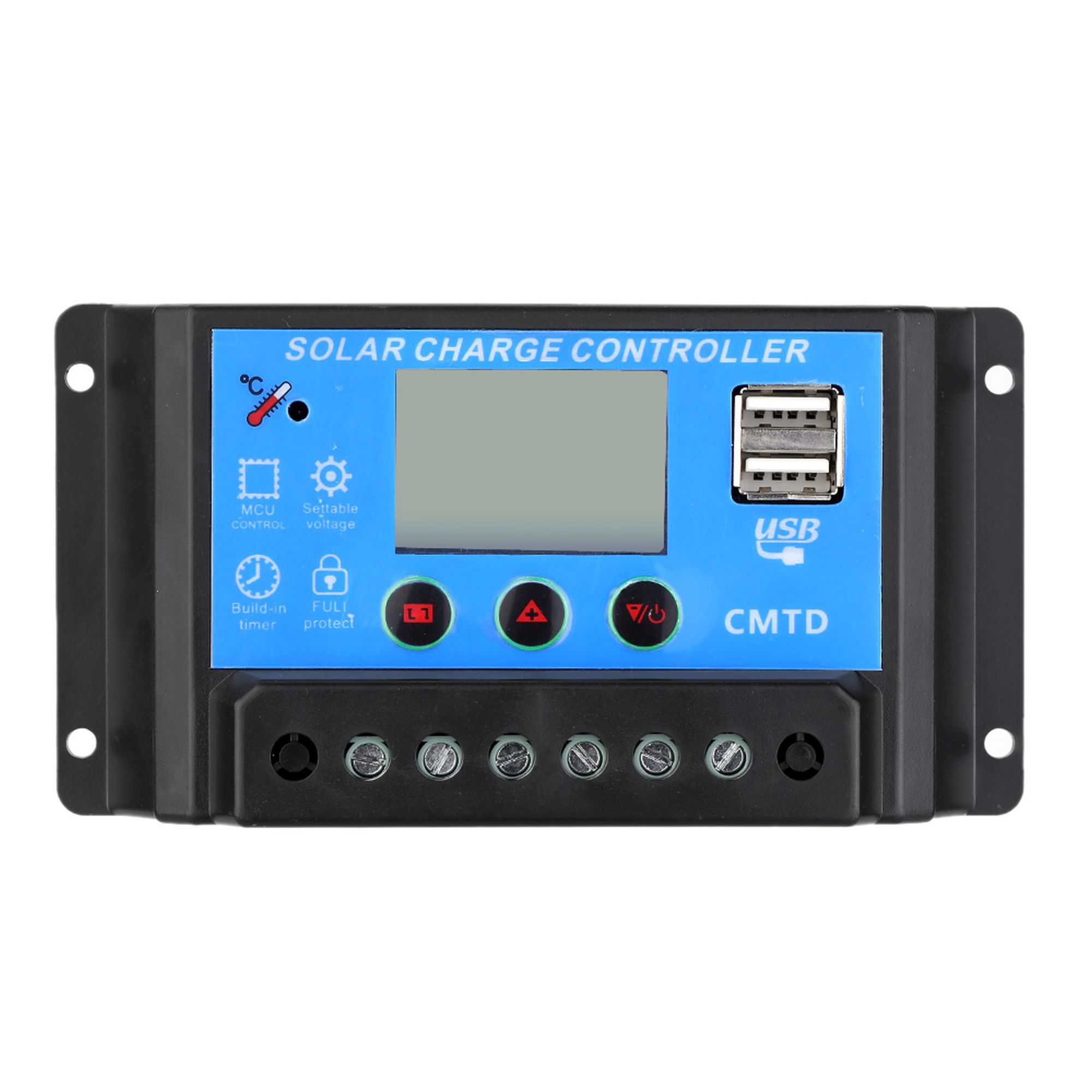 Regulador solar de 30A 12V/24V con display y 2 USB LCD